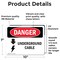 Signmission Underground Cable Danger Sign, Vinyl Decal, 10in W x 7in L, 2PK OS-2PACK-DS-D-710-L-1599 - alternate 2